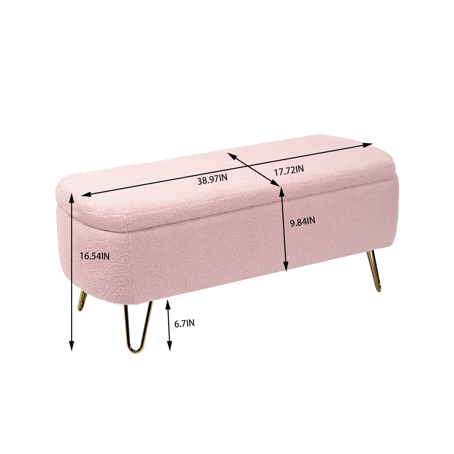 Soft Faux Fur Storage Ottoman For Bedroom