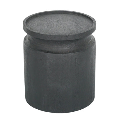 Black wooden cylinder side table with lid-style top by HouseOfZazla on Tampa Home & Garden Store