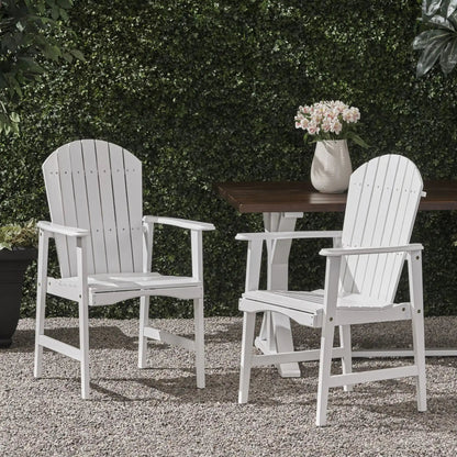 Outdoor Weather Resistant Acacia Wood Adirondack Dining Chairs white set of 2 on Tampa Home & Garden Store