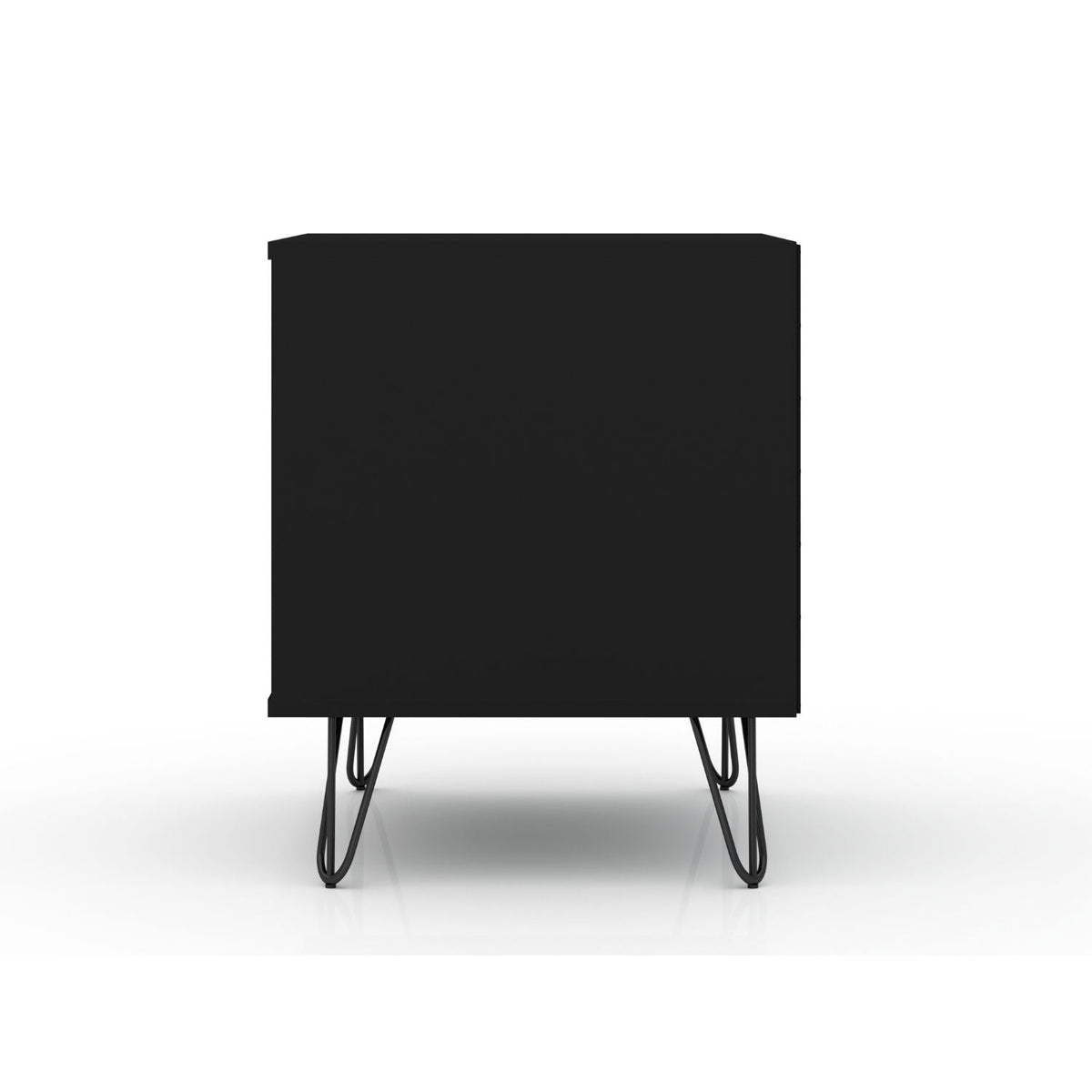 Rockefeller Nightstand with 1 Drawer, black finish, splayed metal legs by HouseOfZazla on Tampa Home & Garden Store
