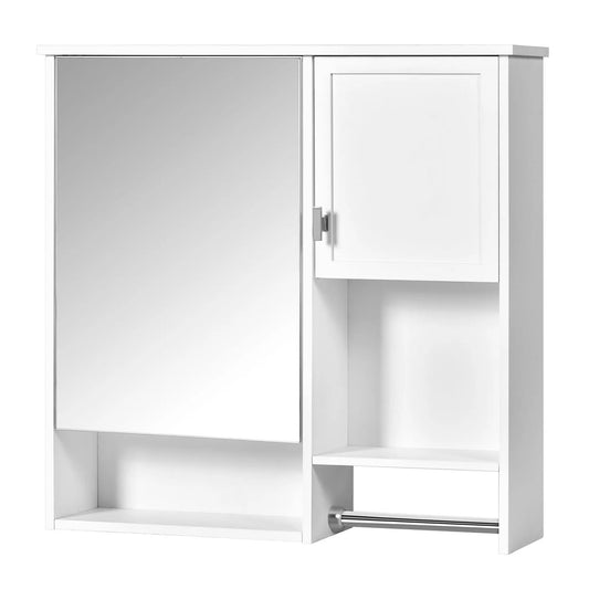 Modern wall-mounted medicine cabinet with mirrored left panel and white door on Tampa Home & Garden Store