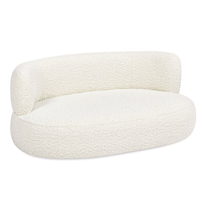 Shep curved dog sofa bed medium ivory white with boucle upholstery HouseOfZazla on Tampa Home & Garden Store