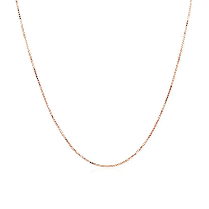 14k rose gold box chain necklace 0.6mm delicate chain by Bids.com on Tampa Home & Garden Store