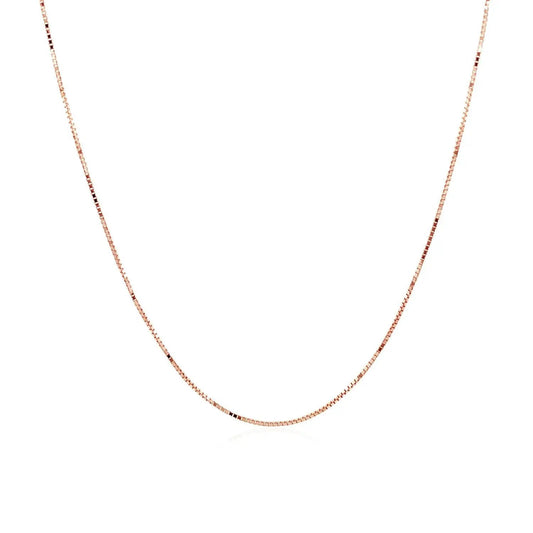 14k rose gold box chain necklace 0.6mm delicate chain by Bids.com on Tampa Home & Garden Store