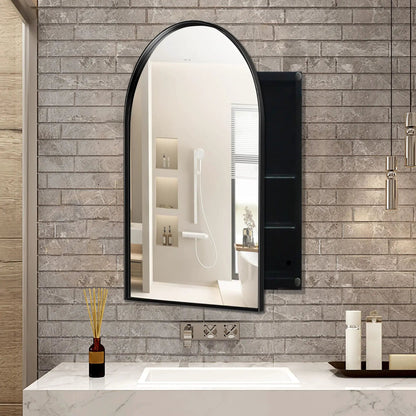 Arched Recessed Medicine Cabinet with Mirror