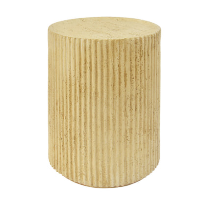 Cylindrical outdoor side table antique brown MGO, ribbed textured surface HouseOfZazla on Tampa Home & Garden Store