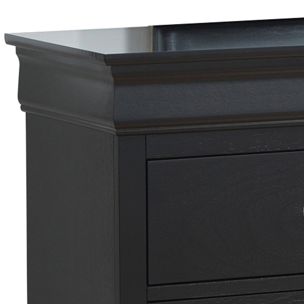 Traditional Elegant Dresser Black by HouseOfZazla with crown molding top and paneled drawers on Tampa Home & Garden Store