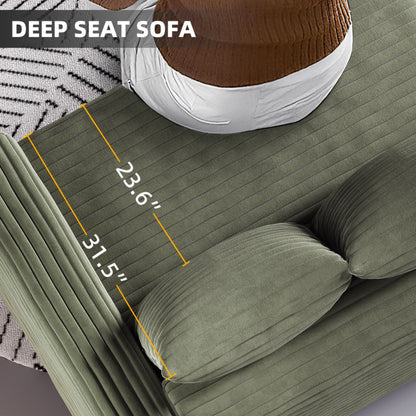 Convertible Sofa With Deep Seat and Pillows