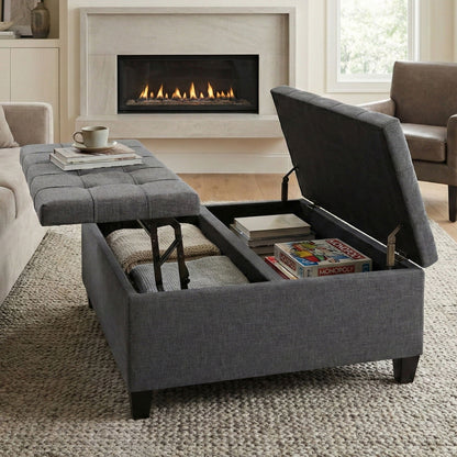 Harrison Upholstered Coffee Table Storage Ottoman