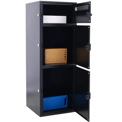 Large Steel Parcel Drop Box with Locking Mailbox