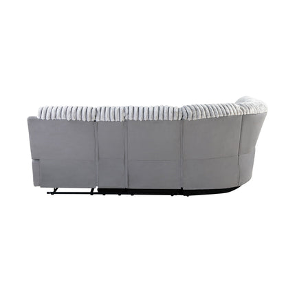 Bruni gray reclining sectional sofa with LED lighting and manual recline by HouseOfZazla on Tampa Home & Garden Store