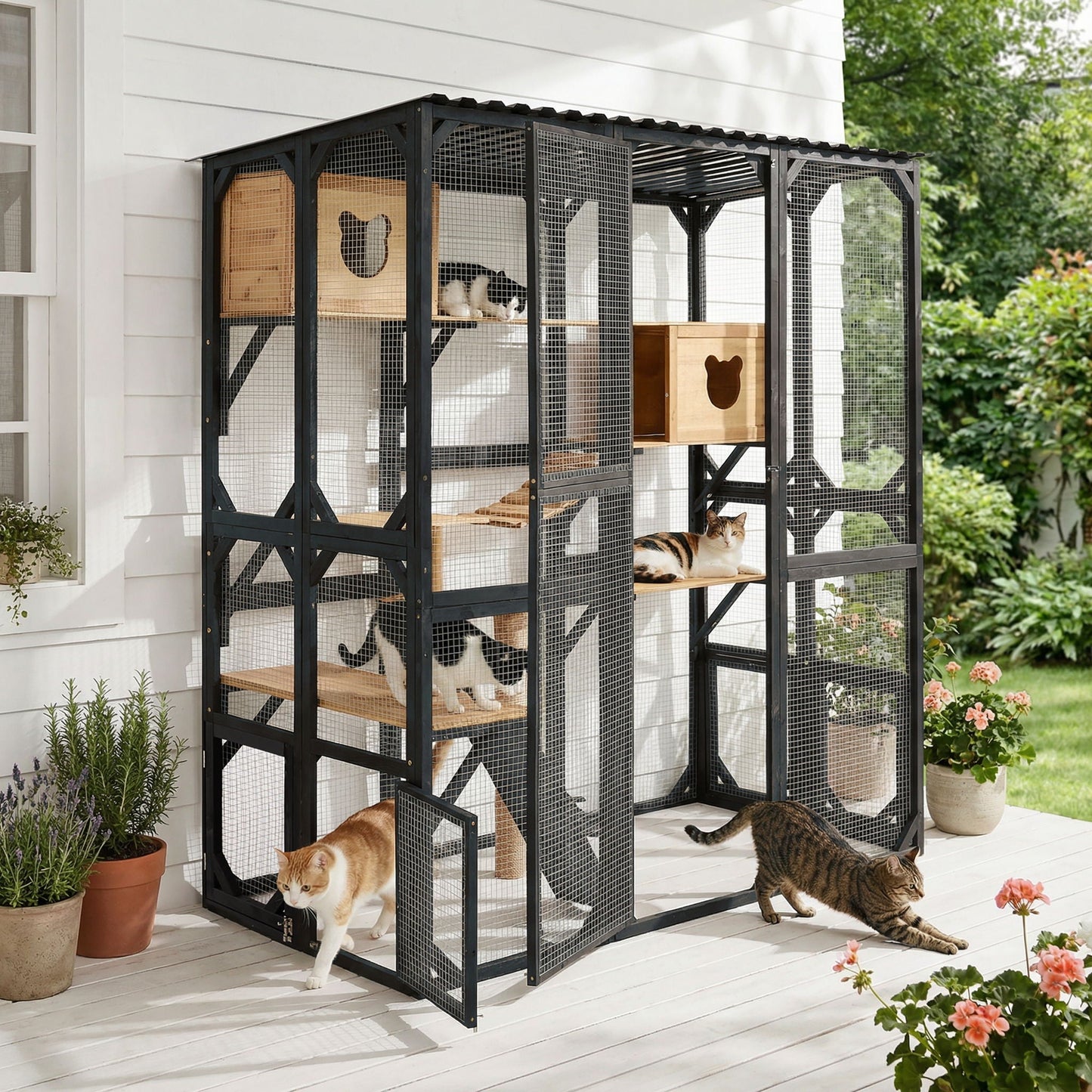 Multi Level Outdoor Cat Enclosure and Platform