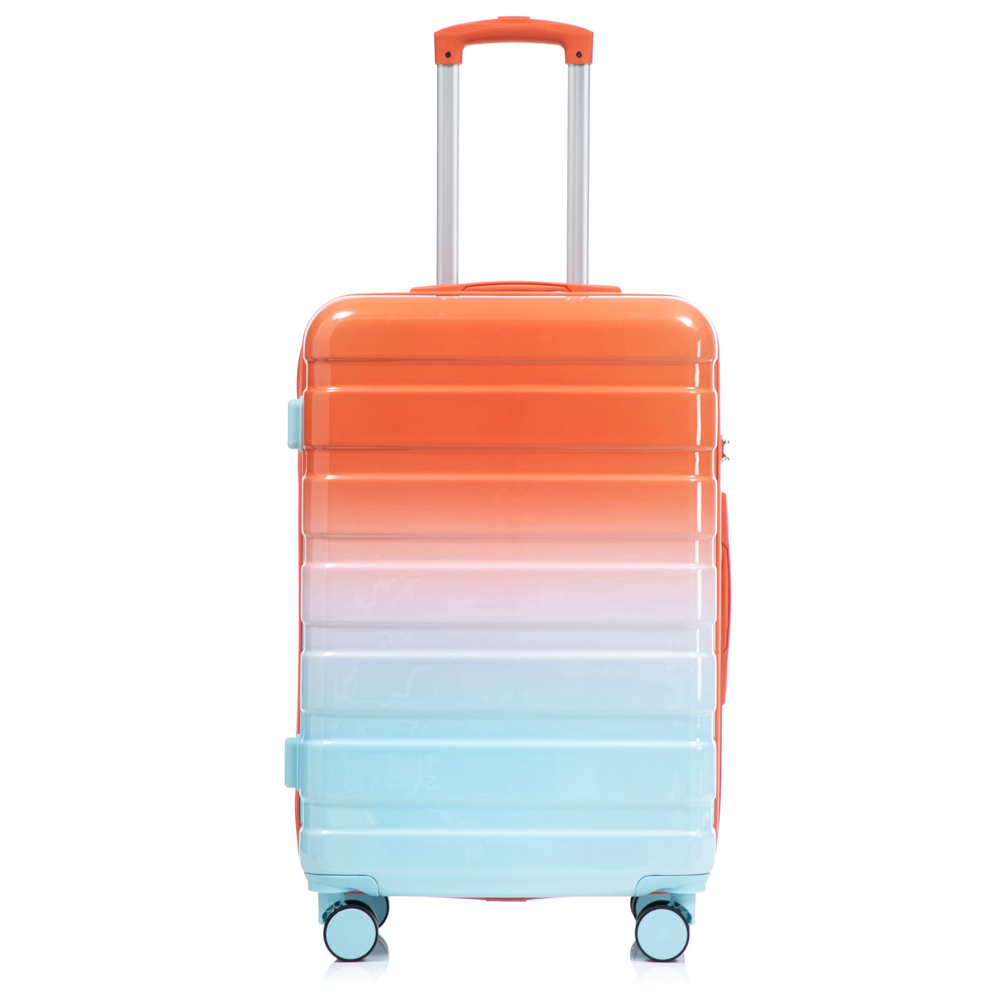 3-Piece Spinner Luggage Set orange-teal suitcase with handle on Tampa Home & Garden Store
