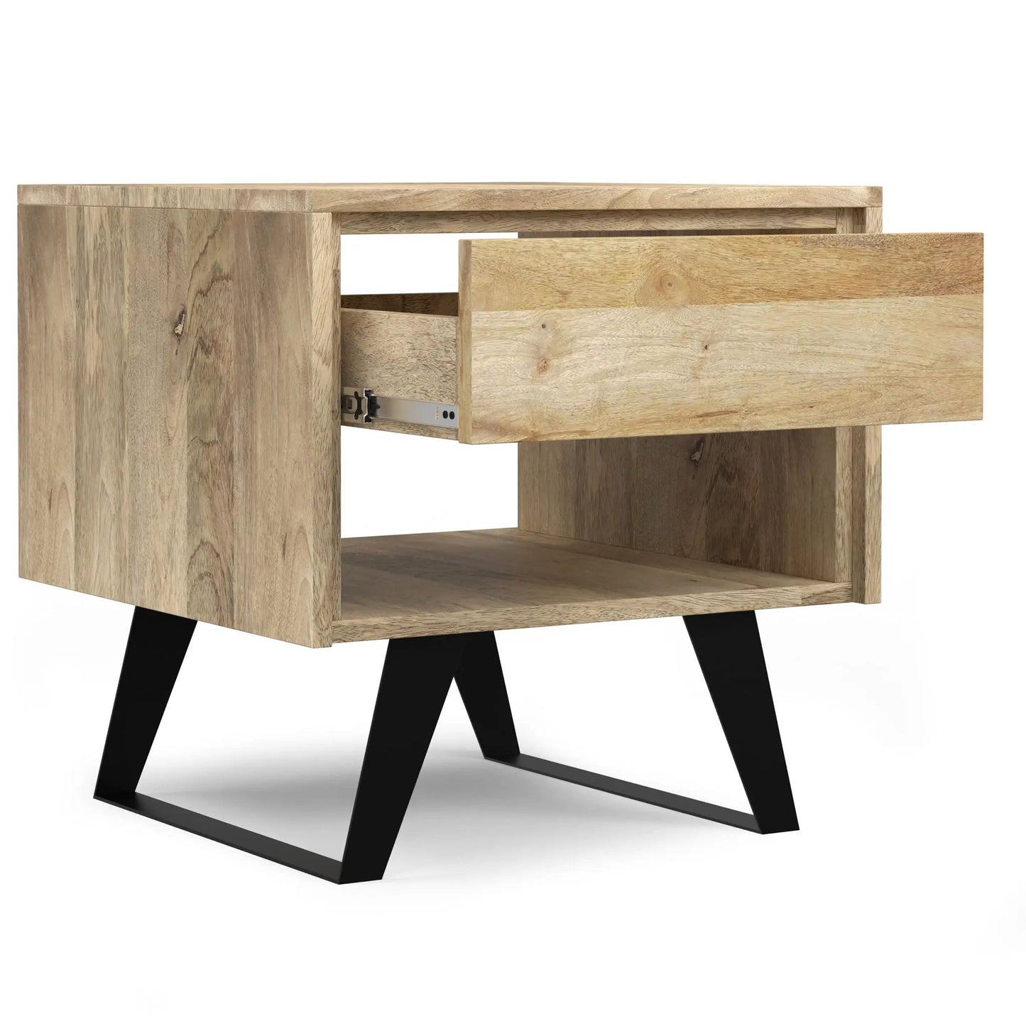 Lowry Handcrafted End Table with Acacia Drawer