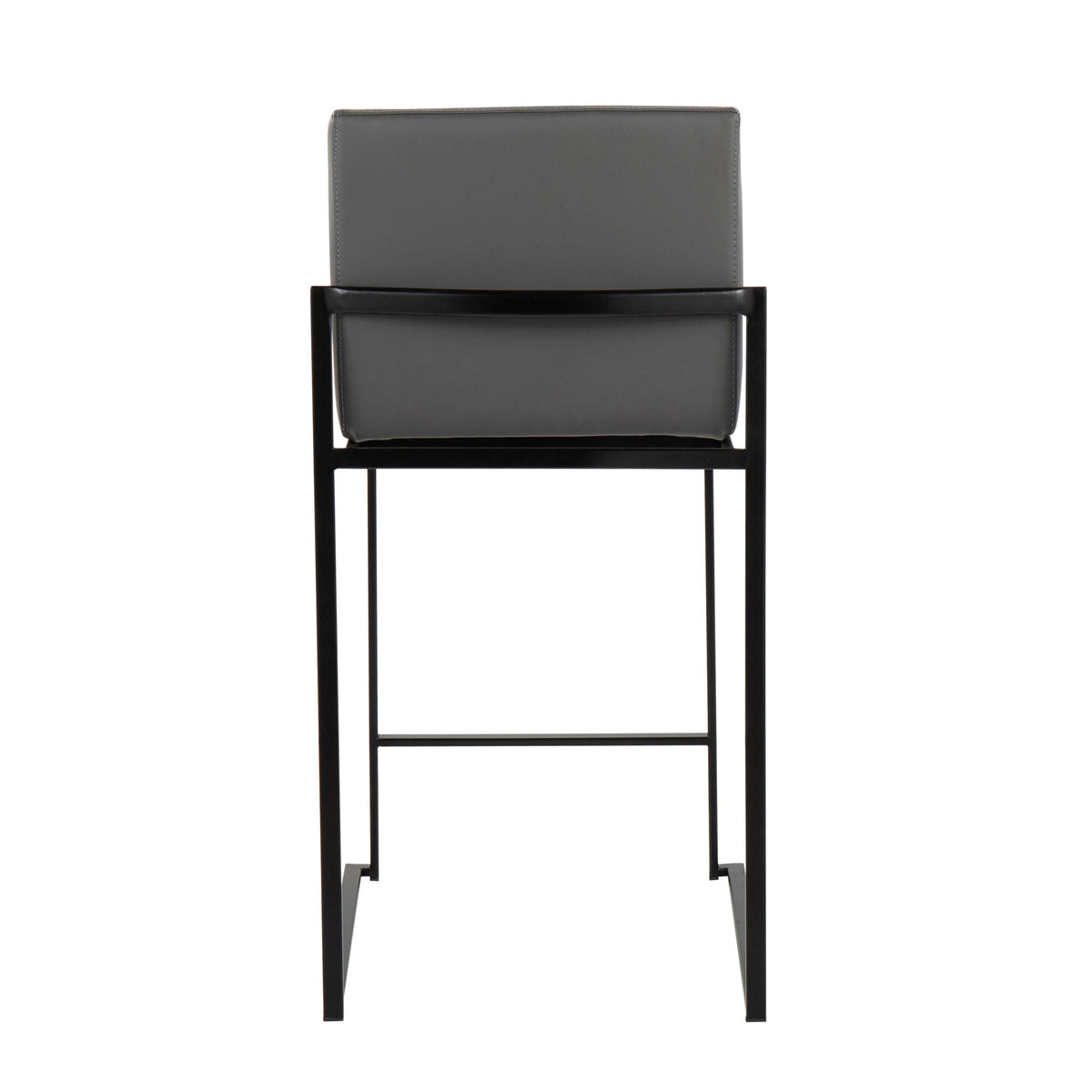 Fuji High Back Counter Stool gray upholstery with black metal frame on Tampa Home & Garden Store