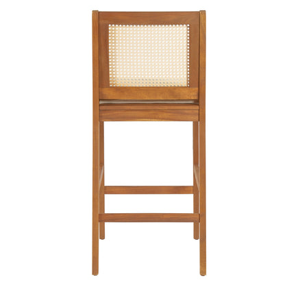Kirkby Acacia Wood Outdoor Barstool with Cushion