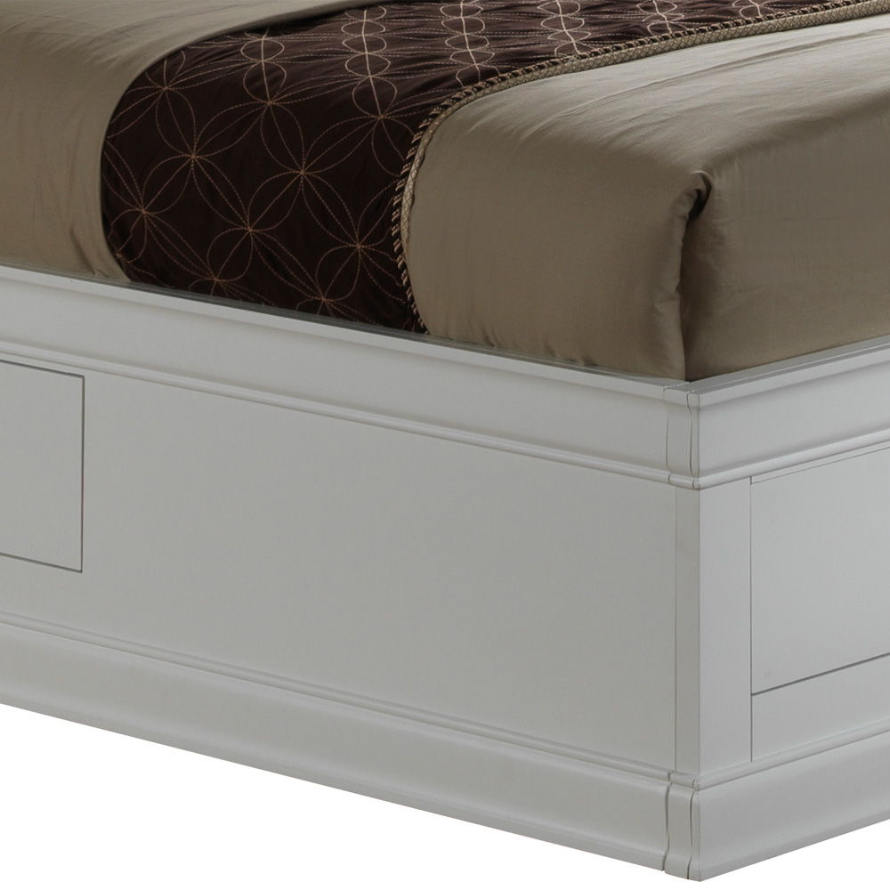 Traditional Style Bookcase Storage Bed in white finish with built-in drawers by HouseOfZazla on Tampa Home & Garden Store