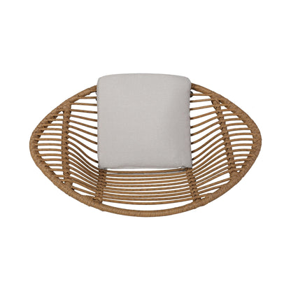 Cordella outdoor woven wicker chairs with cushions, set of 2, natural rattan with beige cushions on Tampa Home & Garden Store