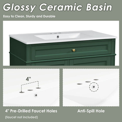 Bathroom Vanity With Top Sink and 2 Drawers