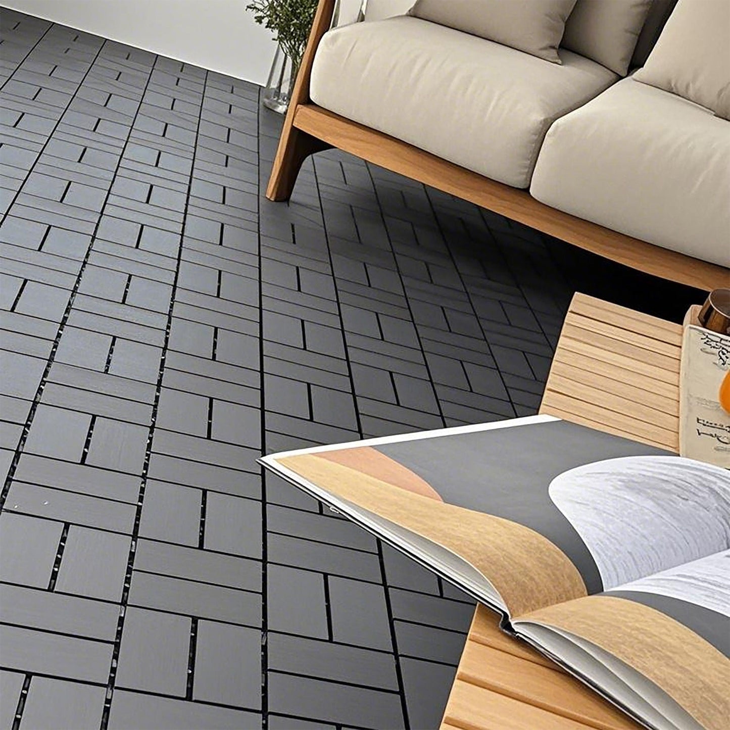 Waterproof Interlocking Acacia Patio Deck Tiles