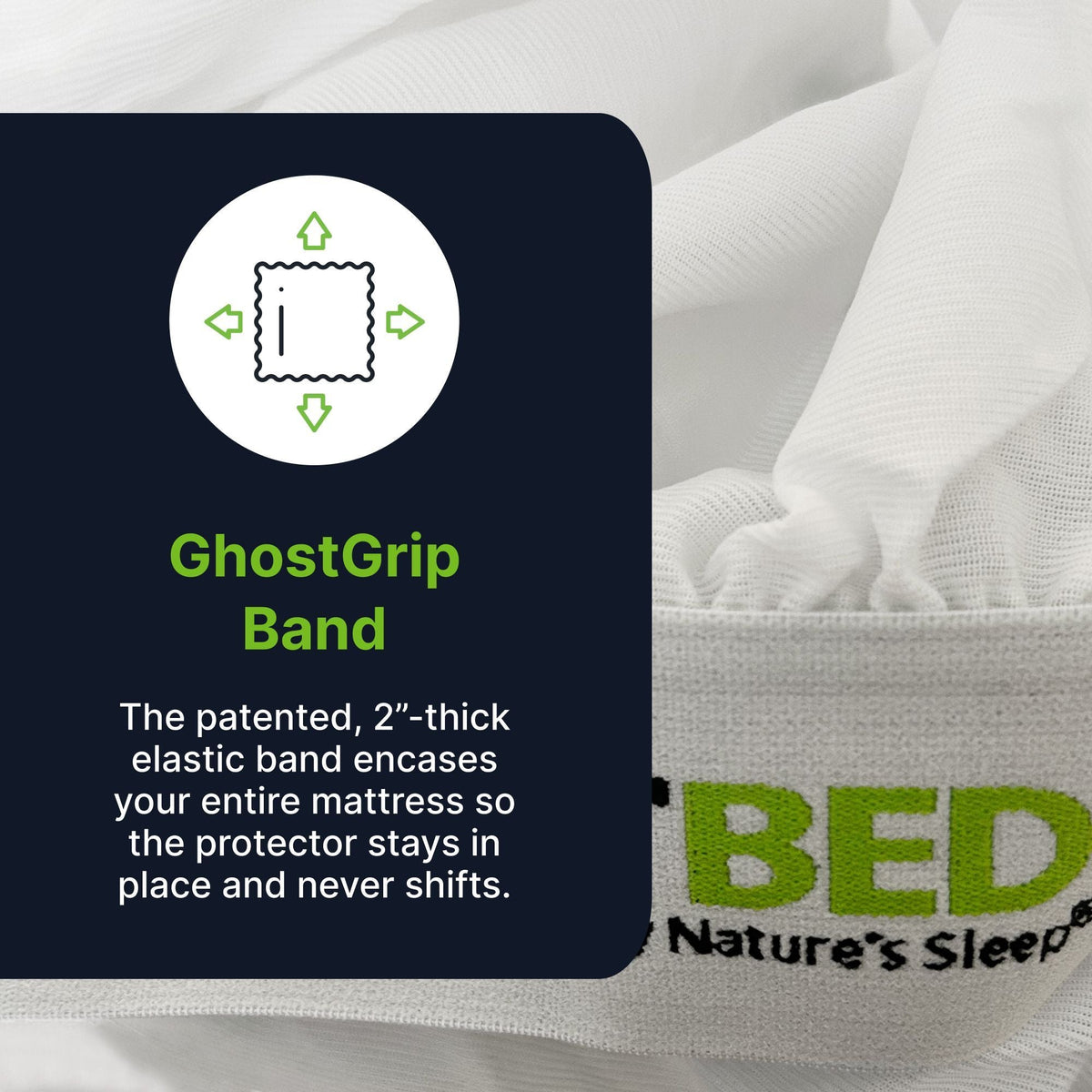 Ghostprotector waterproof mattress protector with soft knit top and stay-put elastic edges on Tampa Home & Garden Store