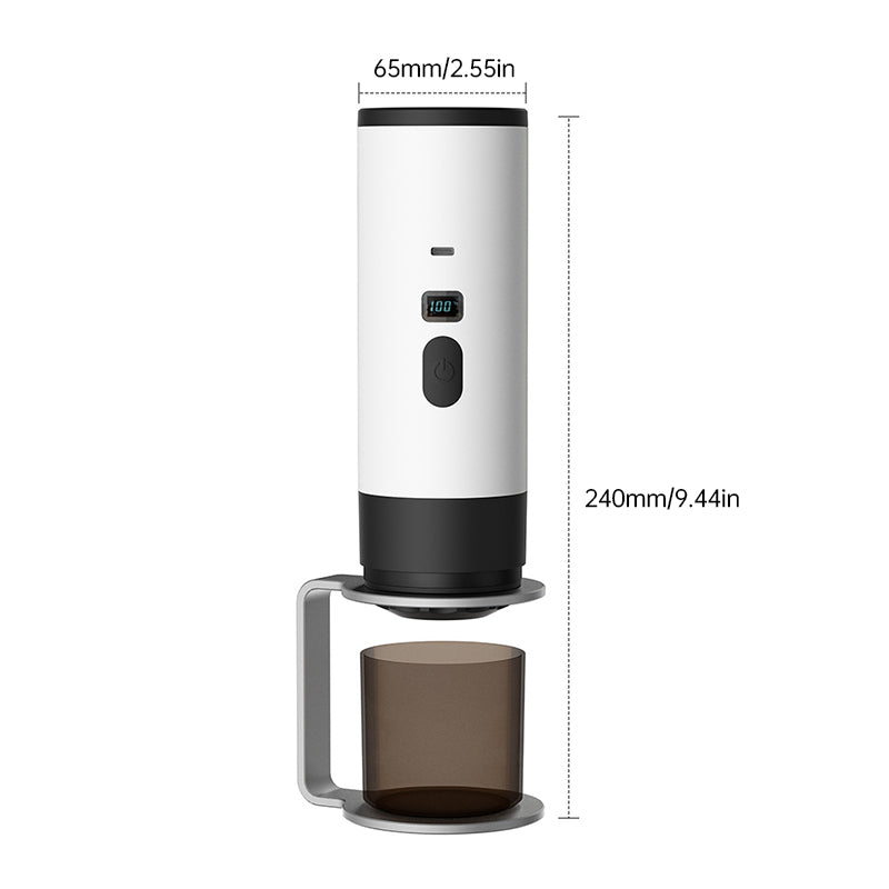 Portable Wireless 3-in-1 Espresso Maker, 7800mAh, Car/Home/Camping, Ground/Capsule Coffee. - Tampa Home & Garden Store