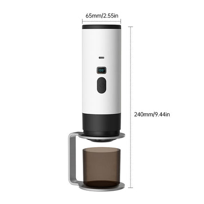 Portable Wireless 3-in-1 Espresso Maker, 7800mAh, Car/Home/Camping, Ground/Capsule Coffee. - Tampa Home & Garden Store