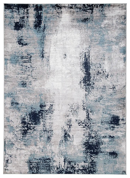 Leonelle Rug Abstract 8x10 White Blue Gray