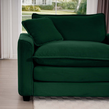 Classic Modern Deep Seat Chair and Footstool Set
