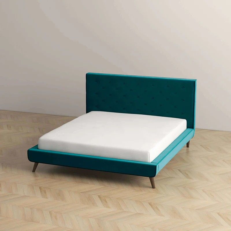 Dillon a Soft Mid Century Platform Bed Frame