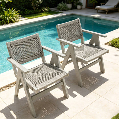 Pair Hips Dining Chairs For Garden And Patio Use