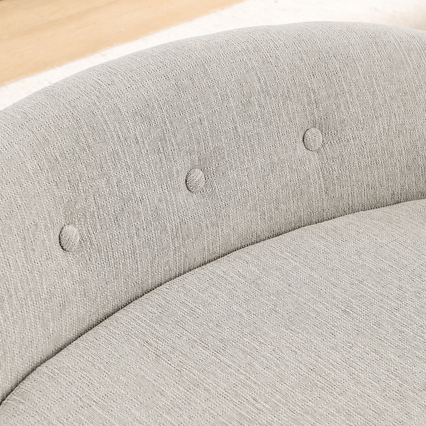 Oversized oval semi-enclosed dog sofa in beige linen with button-tufted backrest by HouseOfZazla on Tampa Home & Garden Store