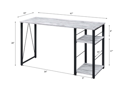 Vadna Writing Desk by HouseOfZazla with weathered gray wood top and black metal frame on Tampa Home & Garden Store