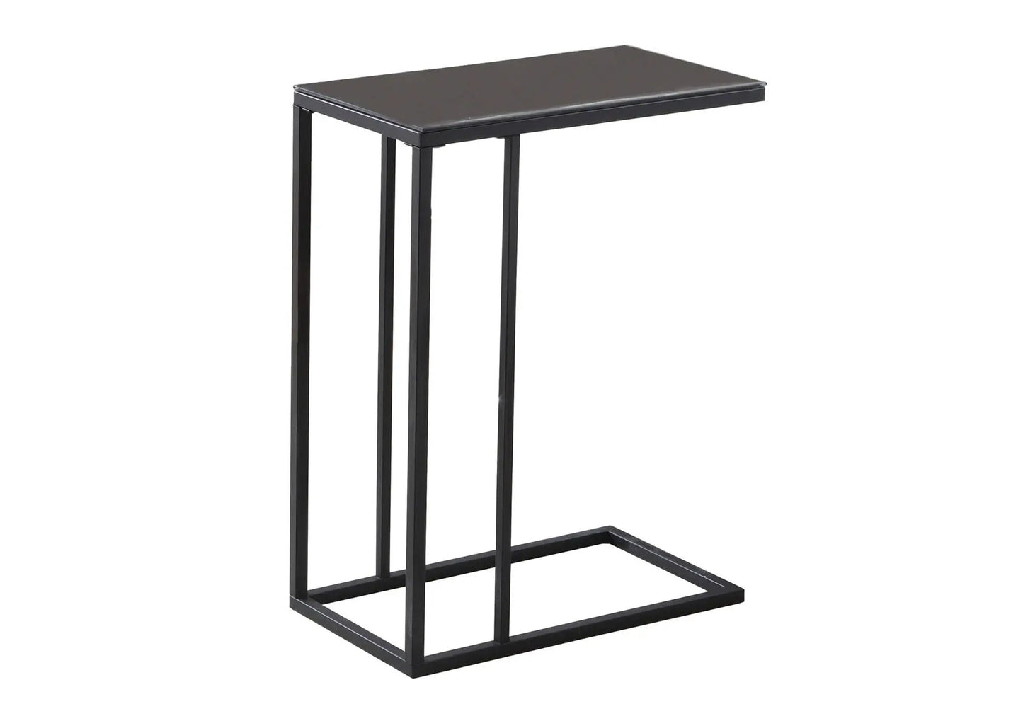 C-Shaped Accent Table in black metal with top and square base Unique Piece Furniture on Tampa Home & Garden Store