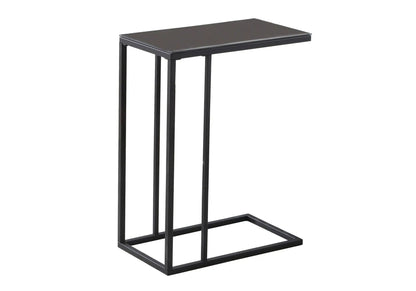 C-Shaped Accent Table in black metal with top and square base Unique Piece Furniture on Tampa Home & Garden Store