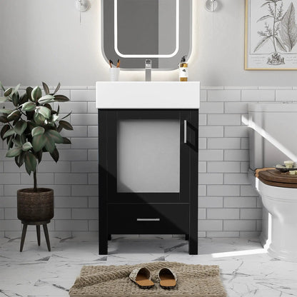 Bathroom Vanity with Ceramic Sink and Storage