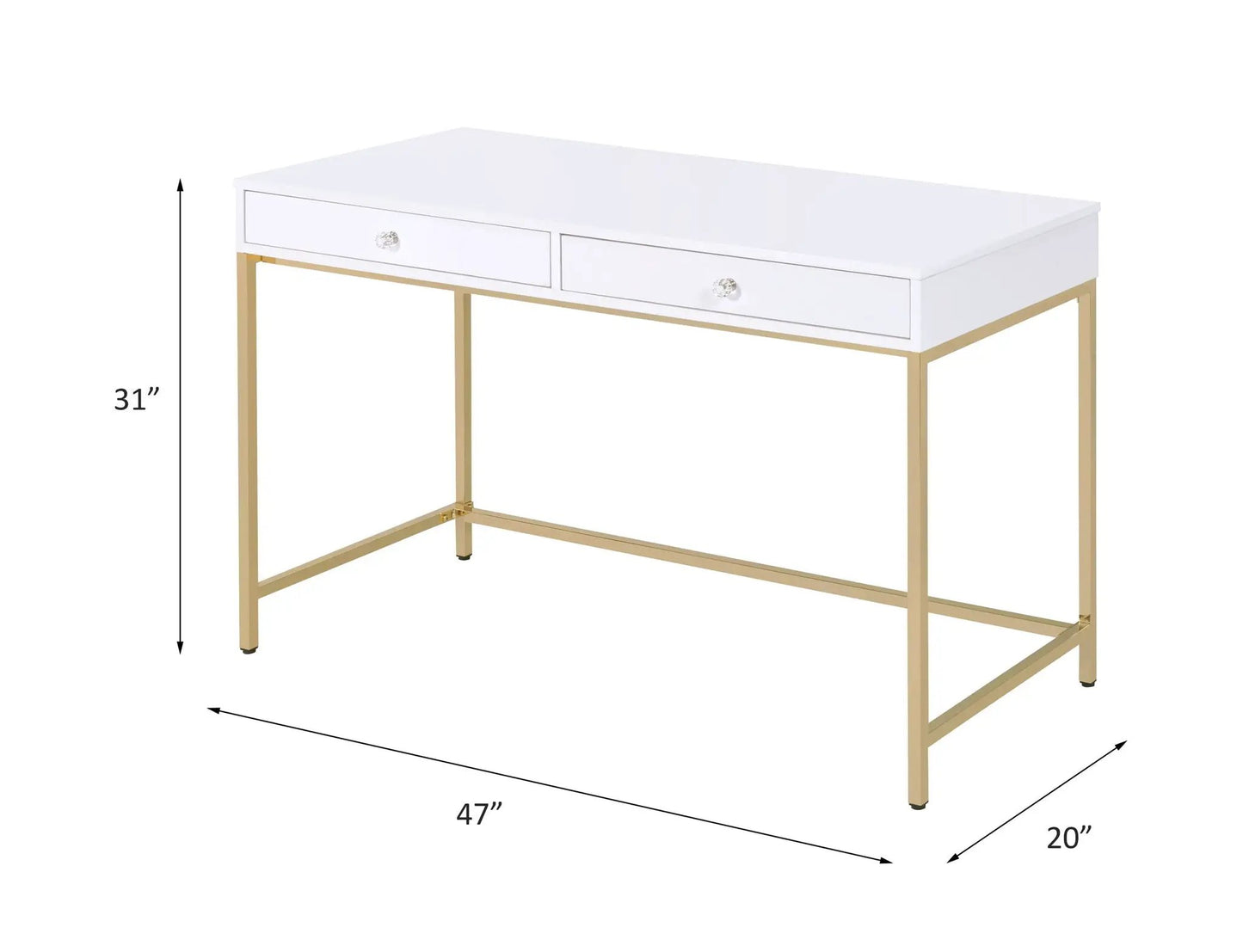 Ottey High Gloss Writing Desk and Drawers