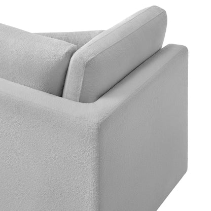 Corner wedge chair with reversible cushions, beige/gray textured upholstery by HouseOfZazla on Tampa Home & Garden Store