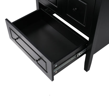 Retro bathroom vanity black finish with soft-closing drawers on Tampa Home & Garden Store