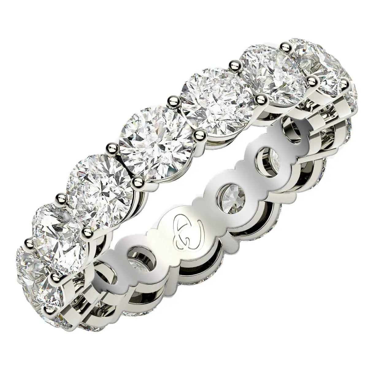 Round cut lab grown diamond eternity ring in 14k white gold, 5 cttw FG/VS2 by Bids.com on Tampa Home & Garden Store