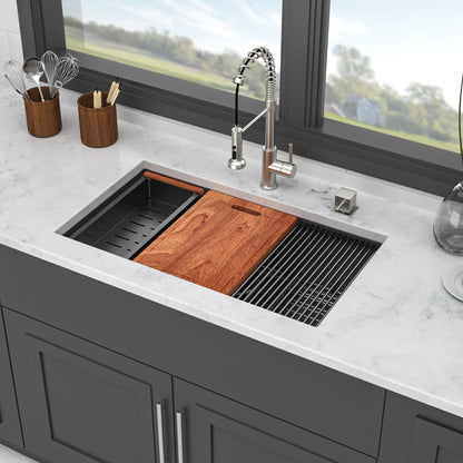 Single Bowl Workstation Sink with Stainless Steel