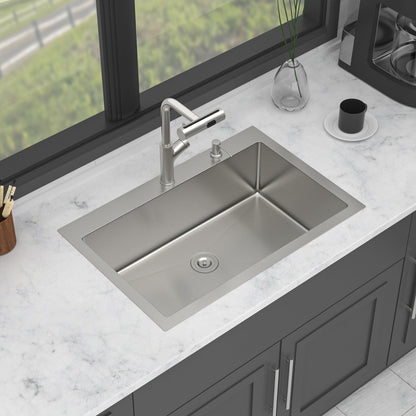 Stainless Steel Kitchen Sink with Faucet and Soap