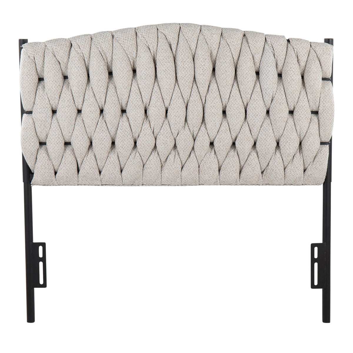 Braided Matisse upholstered headboard twin size in light gray fabric by HouseOfZazla on Tampa Home & Garden Store