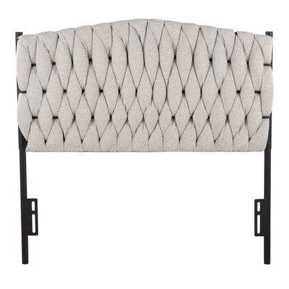 Braided Matisse upholstered headboard twin size in light gray fabric by HouseOfZazla on Tampa Home & Garden Store