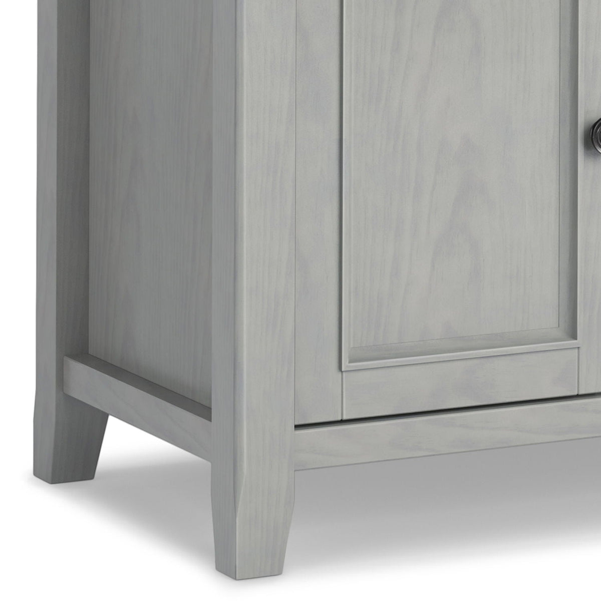 Solid Wood TV Stand by HouseOfZazla with adjustable shelves in light gray finish, panel doors on Tampa Home & Garden Store