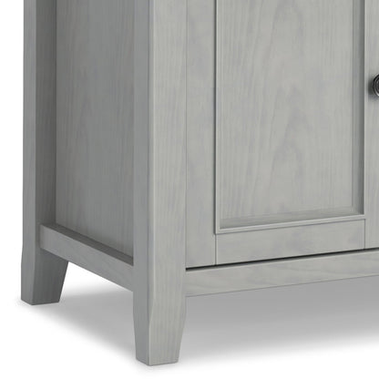 Solid Wood TV Stand by HouseOfZazla with adjustable shelves in light gray finish, panel doors on Tampa Home & Garden Store