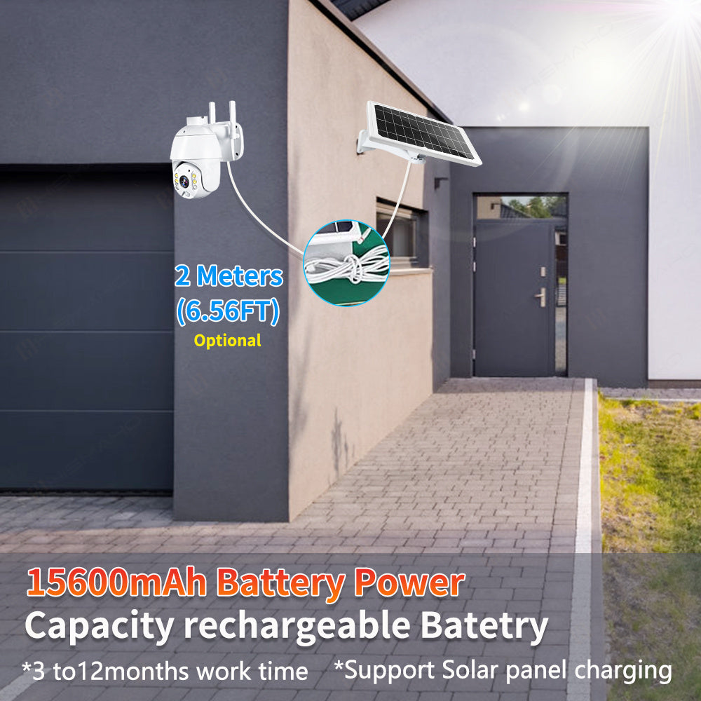 4G LTE Solar Wireless Security Camera Sell My Stuff, white with solar panel and 15600mAh battery on Tampa Home & Garden Store