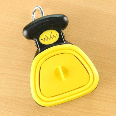 Pet Zen foldable dog pooper scooper with yellow scoop and black handle, travel bag roll on Tampa Home & Garden Store