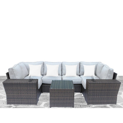 Outdoor Wicker Sectional and Thick Cushions