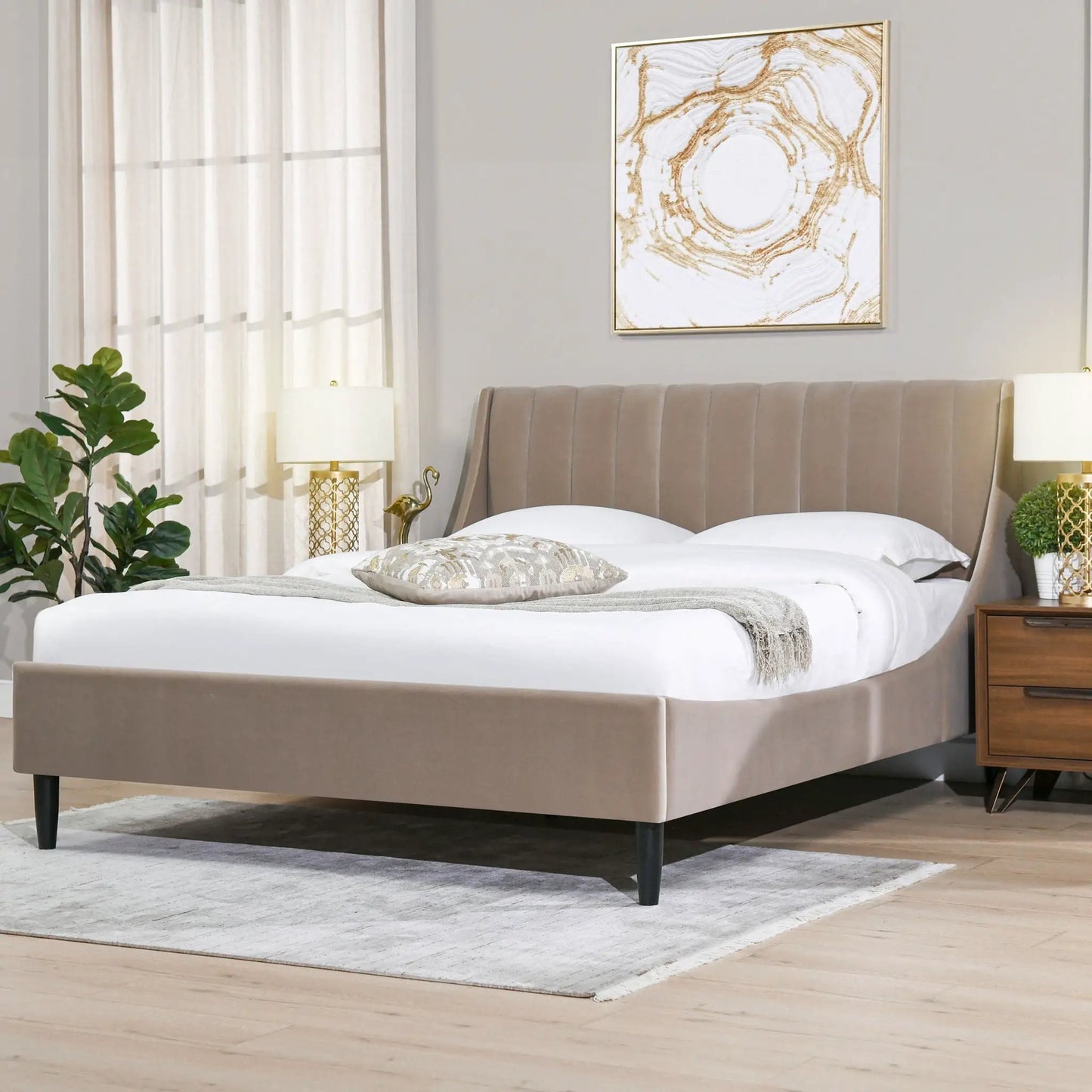 Aspen Vertical Tufted Headboard Platform Bed